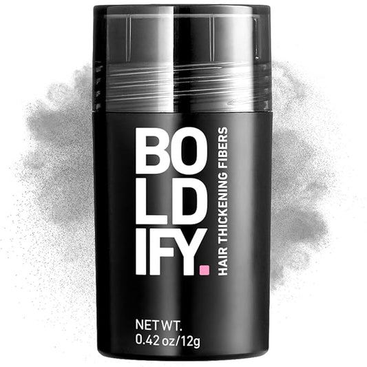BOLDIFY Hair Fibers (12g) - Fill In Thinning and Fine Hair for an Instantly Fuller, Thicker Look - 14 Shades for Women & Men - Gray