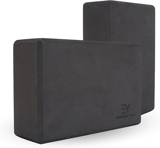 Everyday Yoga Foam Block and Yoga Strap Set, Soft Non-Slip Surface for Stability, Balance, and Deepen Stretches - Ideal for Yoga, Pilates, and Meditation Accessories