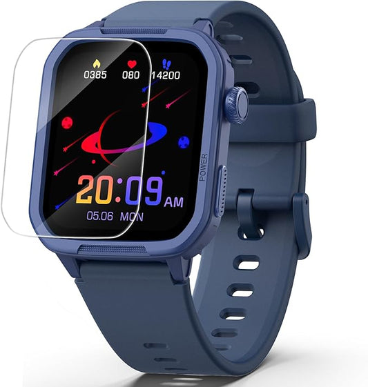 Kids Smart Watch for Boy Girl, Kids Watches with 19 Sport Modes, Heart Rate, Sleep Monitor, Pedometer, Alarm Clock, IP68 Waterproof Fitness Tracker, Gift for 6-16 Year Old Boys Girls Toys (Blue)