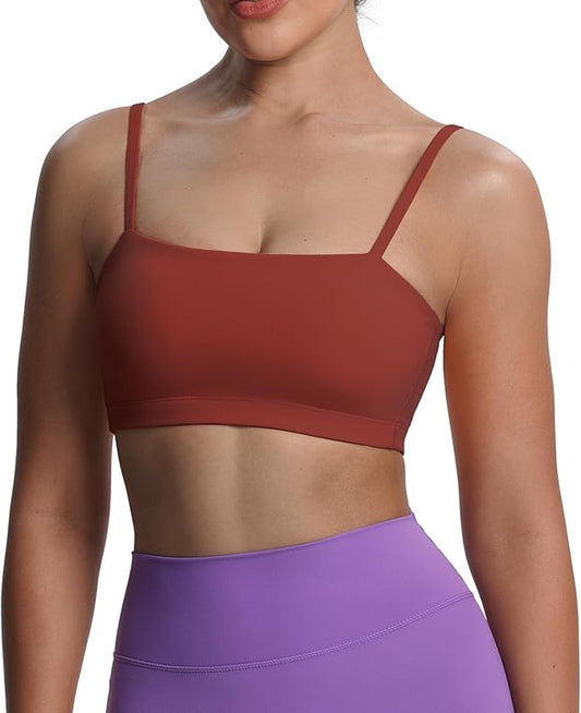 Aoxjox Women's Workout Bandeau Bras Training Fitness Running Yoga Crop Tank