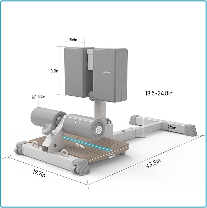 leikefitness Sissy Squat Machine, Deluxe Multi-Function Deep Sissy Squat Bench Workout Station, Leg Exercise Machine for Home Gym