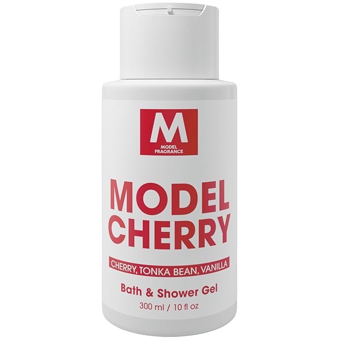 Model Cherry Gourmand Body Gel | Cherry, Tonka Bean, and Vanilla Scented | Hydrating, Nourishing, and Refreshing Shower Gel | Scented Spa Products | Premium Body Cream for Clean, Soft Skin