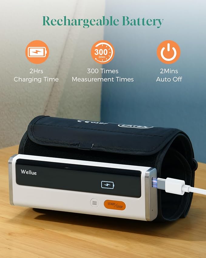 Wellue Bluetooth Blood Pressure Monitor for Home Use, Upper Arm Blood Pressure Machine with Cuff Size 8.6"-16.5", Portable Digital BP Monitor with Free APP for iOS & Android, Reports Shareable