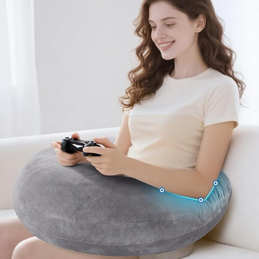 Gaming Pillow Arm Support Pillow for Bed & Sofa: Ergonomic U-Shaped Lap Pillow with Elbow Rest for Adults & Kids - Reduces Arm Pain & Fatigue During Gaming, Reading, Working & Crocheting