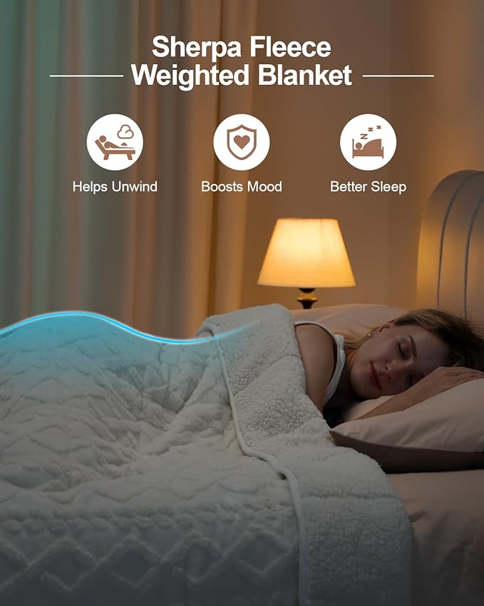 Super Fuzzy Soft Sherpa Fleece Weighted Blanket, 20 lbs Dual Sided Fluffy Heavy Weighted Blankets for Adults - No Bunching with Double Layers of Soft Inner Lining (60"x 80", 20 Pounds)