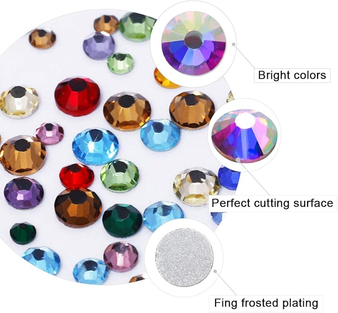 1848 Pcs Glass Nail Rhinestones Set(120+1728 pcs), Mix Colors Drop Shape 3x10mm Gems Stones For Nails Art Decorations