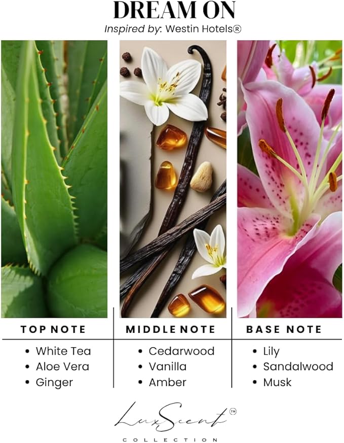 Dream On Aroma Diffuser Oil 1200ML - Waterless Essential Oil for diffusers - Luxury Hotel Inspired Fragrance - Aroma Oil for Aromatherapy - Fits in Any Diffuser (Dream On)