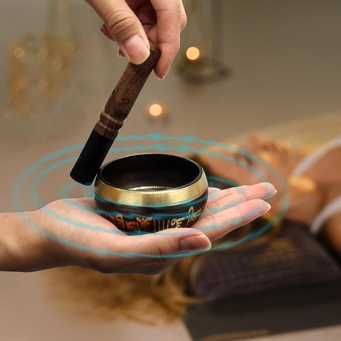 Tibetan Singing Bowls Set~ Meditation Sound Bowl hand Hammered in Nepal For Yoga, Meditation, Mindfulness, Healing & Chakra balancing