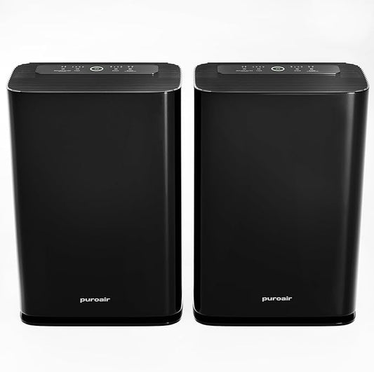 PuroAir 400 HEPA Air Purifiers for Home Large Rooms - Covers 2,000 Sq Ft - Filters Up To 99.9% of Pollutants, Smoke, Pollen, Dust, and VOCs - Quiet HEPA Air Filter - Air Purifiers for Bedroom (2 Pack)