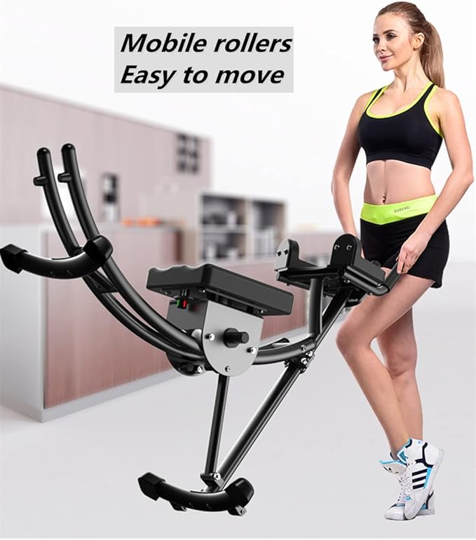Ab Machine - Adjustable Core Trainer for Home Gym, Foldable Abdominal Strength Training Workout Equipment for Women and Men,Ab Cruncher 550 lbs Weight Capacity Strength Training