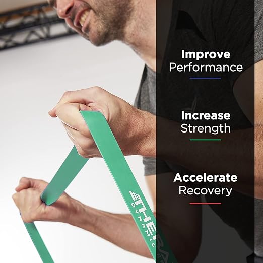 THERABAND High Resistance Band, Elastic Super Bands For Improving Flexibility, Injury Rehab, & Full Body Workouts, Heavy Duty Stretch Bands For Powerlifting, Medium, Green, 25 Lbs. Resistance