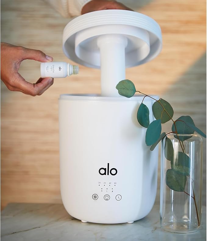 Alo Aura Diffuser + Full Oil Set | Essential Oil Diffuser & Cool Mist Humidifier | Quiet Operation | Covers 700 Sq. Ft | Up to 22 Hrs Runtime | for Home, Workout Studios, Classrooms |