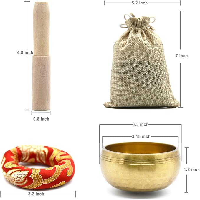 Singing Bowls, Tibetan Singing Bowl Set, Meditation Bowl, Sound Bowls-Easy To Play for Beginners
