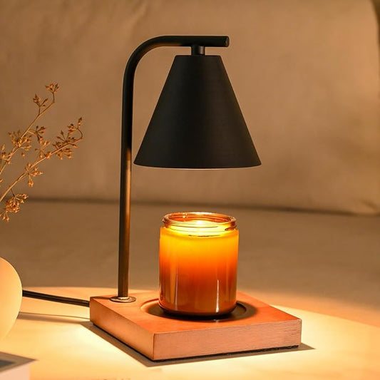 SOKCVSEA Candle Warmer Lamp - Birthday Gifts for Women Mom, Candle Lamp Warmer with Dimmable, House Warming Gifts New Home Decor, Wax Melt Candle Warmer with 2 Bulbs 2-Black