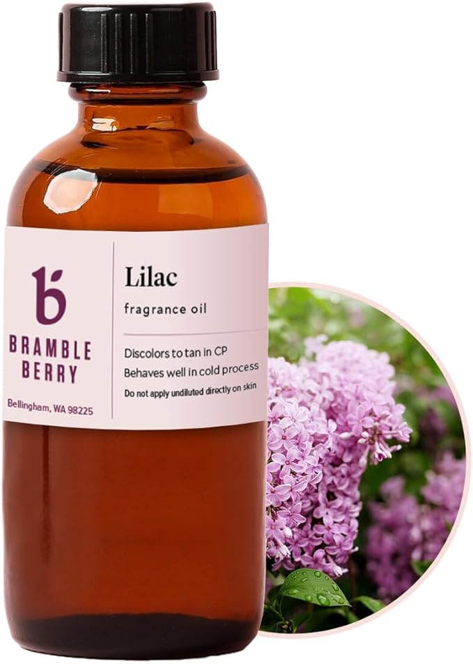 Bramble Berry Lilac Fragrance Oil 4 oz | Classic Floral Scent for Soap Making, Lotion, Bath Bombs, Candles & Perfume | Skin Safe, Vegan, Paraben & Phthalate Free, DIY Craft Essential