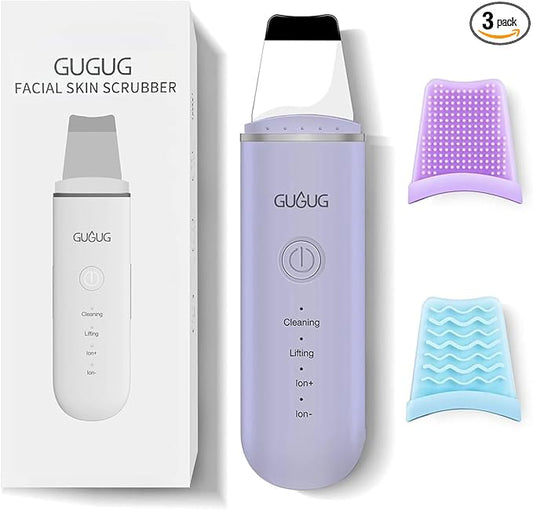 GUGUG Skin Scrubber Face Spatula, 4 Modes Skin Spatula Blackhead Remover Pore Cleaner-Purple