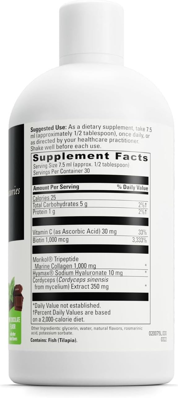 DAVINCI Laboratories - Collagen Bright - A Liquid Dietary Supplement to Support Healthy Skin - Gluten Free, Soy Free - Mint Chocolate - 30 Servings, 7.6 Fl Oz