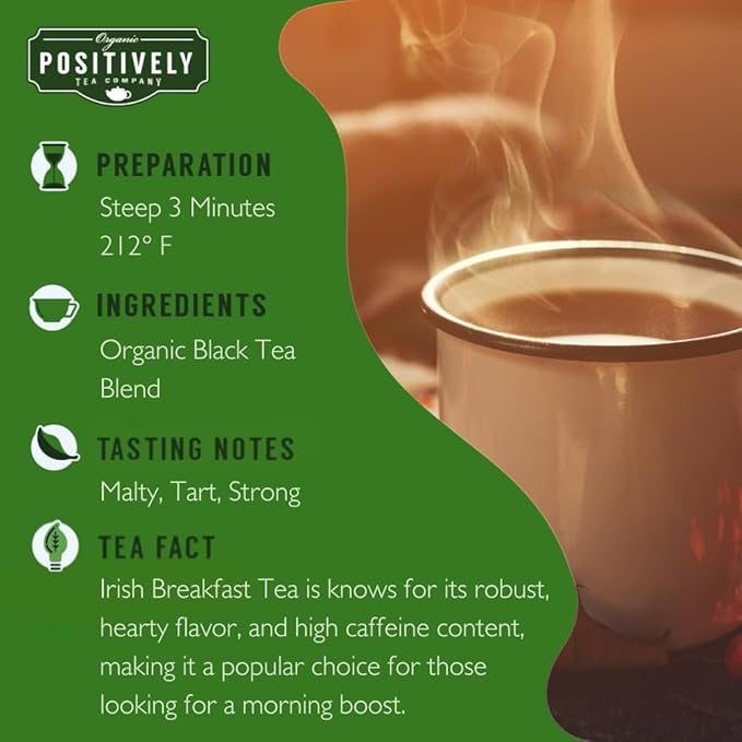 Organic Positively Tea Company, Irish Breakfast Black Tea, Loose Leaf, 4 Ounce