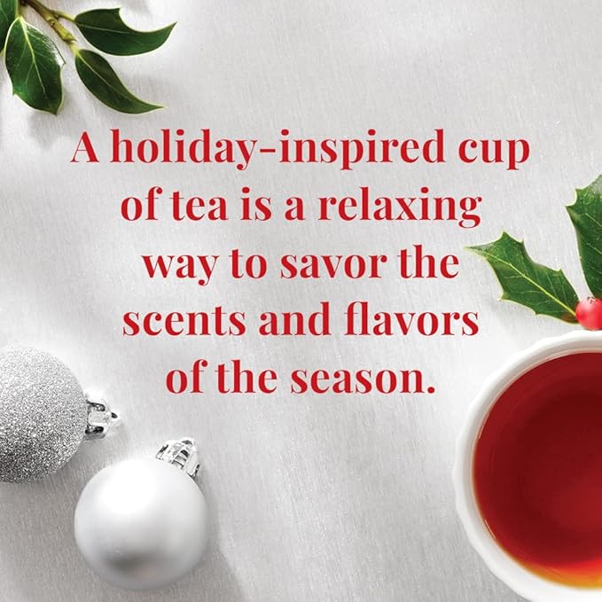 The Republic of Tea – Holiday Teas Assortment, 24 Individually-Wrapped Tea Bag Samples | Peppermint, Cinnamon, Vanilla, Pumpkin Spice