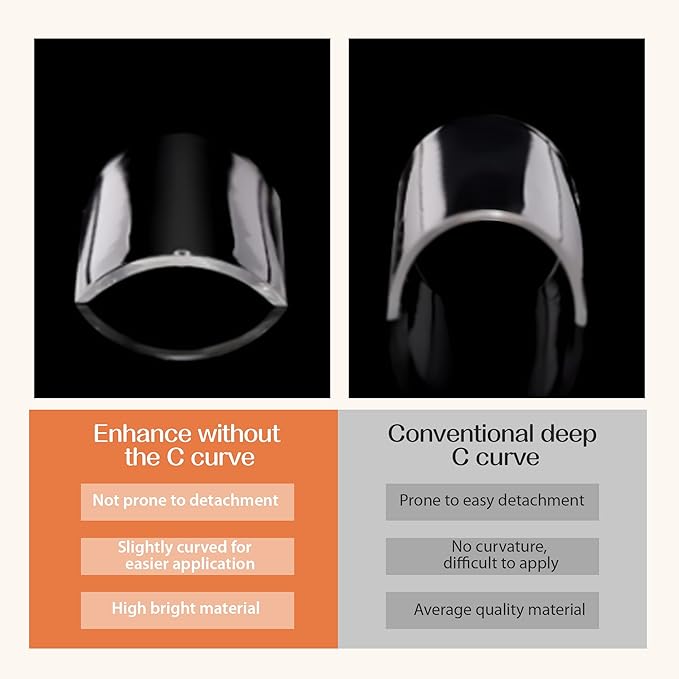 UNA GELLA Soft Gel Nail Tips XXL 432pcs Square Coffin No C Curve Clear Tapered Straight Nail Tips 2 Style For Salon Home DIY