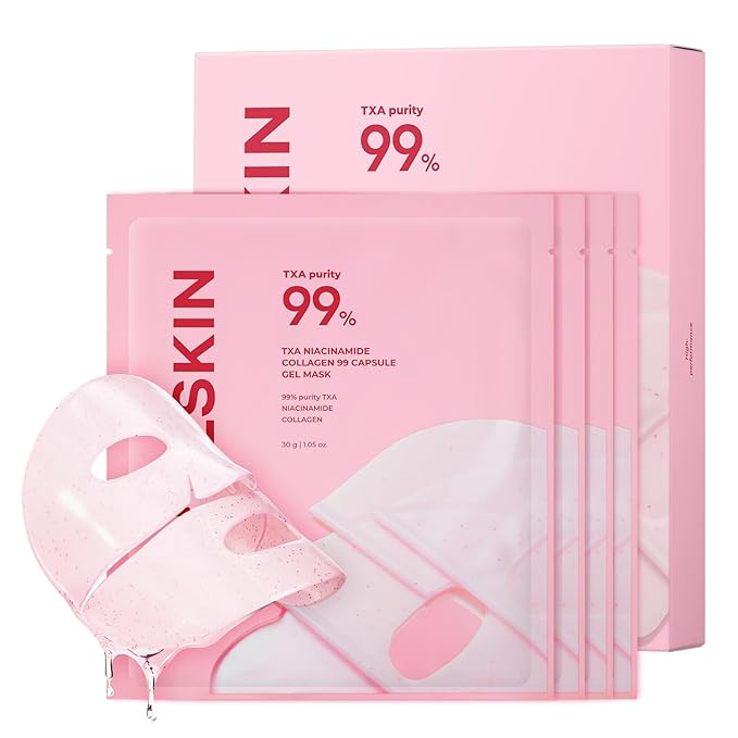 APRILSKIN TXA Pink Capsule Gel Mask | Overnight Face Mask for Glass Glow Skin I 99% High-Purity Tranexamic Acid 3 for uneven skin tone I Elasticity, Hydrating and Firming I Korean Skincare I 30g x 4ea