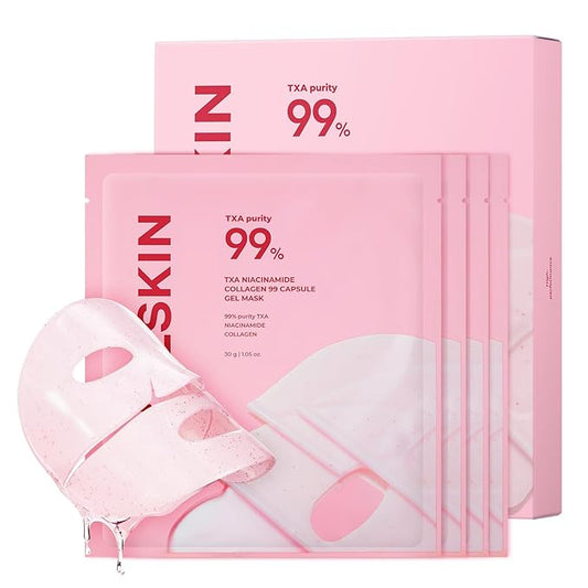 APRILSKIN TXA Pink Capsule Gel Mask | Overnight Face Mask for Glass Glow Skin I 99% High-Purity Tranexamic Acid 3 for uneven skin tone I Elasticity, Hydrating and Firming I Korean Skincare I 30g x 4ea