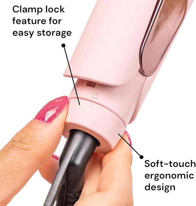 L'ANGE HAIR Le Titane Titanium Flat Iron | Hair Straightener with Curved Edges for Versatile Styling | Dual Voltage Flat Iron with Infrared Heat & Adjustable Temperature | 1.25" Blush