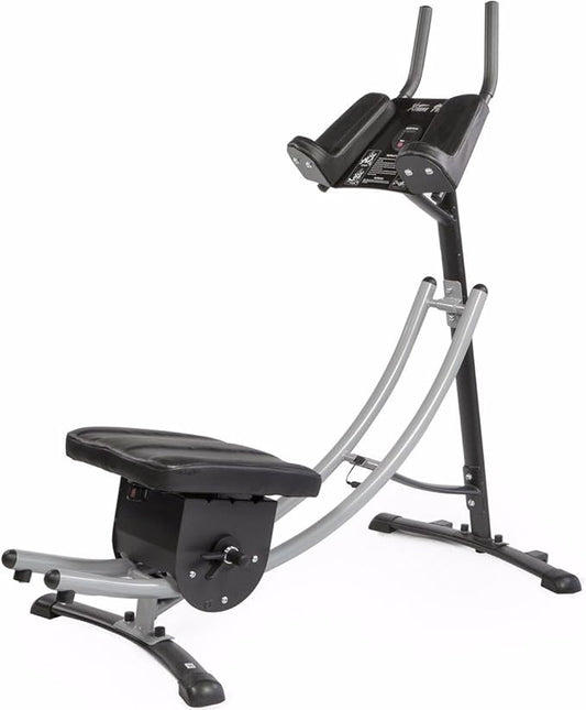 XtremepowerUS Ab Machine Abdominal Workout Crunch Fitness Exercise Workout, Silver/Black