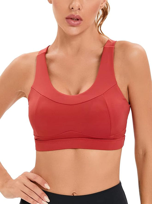 RUNNING GIRL High Impact Sports Bras for Women,Racerback Running Bra Workout Crop Tank Tops Longline Sports Bra Push up