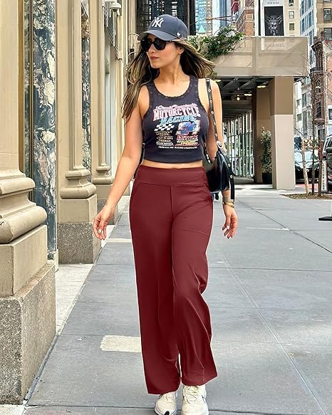 G4Free Yoga Pants Women Wide Leg Pants with Pockets High Waist Stretch Dress Casual Sweatpants Petite/Regular/Tall