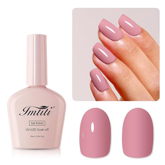 Imtiti 10ML Nude Pink Gel Polish Soak Off LED UV Nail Gel DIY at Home Salon Art Gift for Women Girls 1PCS