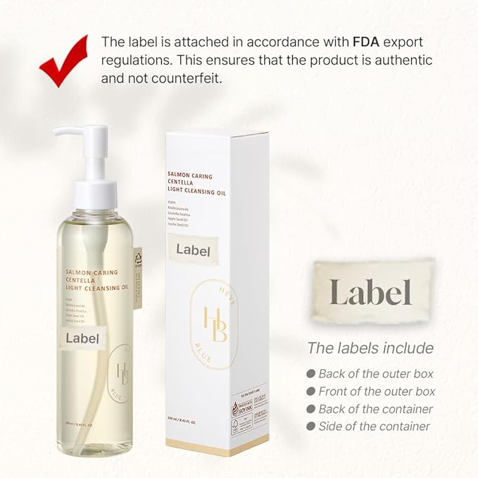 HEVEBLUE Salmon Caring Centella Light Cleansing Oil - Salmon PDRN, Salmon Egg Extract, Centella, Blackhead, Whitehead Removal, Pore Cleansing, Sensitive Skin, Korean Skincare