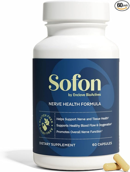 Nerve Support Supplement (60 Caps, 30 Servings) : Neuropathy Supplements Blend for Healthy Feet with Vitamin D, B12, Zinc, Alpha-Lipoic Acid, MSM, Coenzyme Q10, Bromelain, & Green-Lipped Mussel