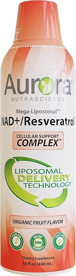 Vida Lifescience Liposomal NAD+ Liquid Supplement with Resveratrol – 32 Servings – Supports Cellular Energy & Metabolic Function – Vegan, Gluten-Free, Non-GMO