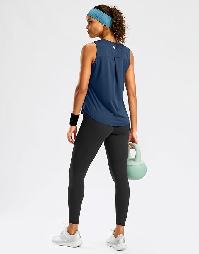 G Gradual Workout Tank Top for Women Sleeveless Athletic Yoga Tops High Neck Quick Dry Running Tennis Sports Shirts for Women