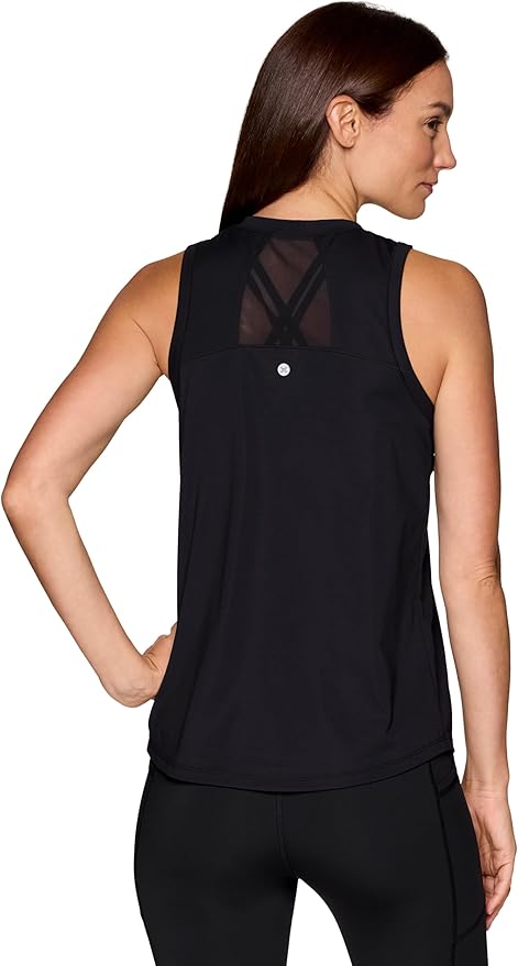 RBX Active Women's Workout Top with Breathable Mesh Panels, Quick Drying Gym Running Tank Top with Plus Sizes
