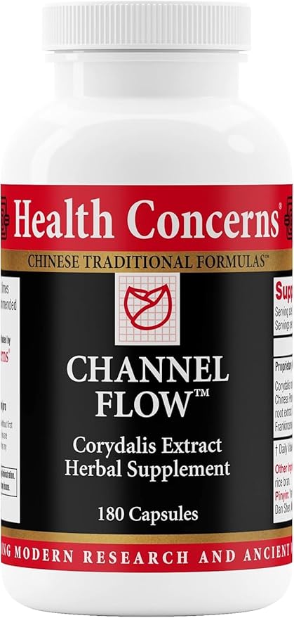 Health Concerns Channel Flow – Muscle Relaxation & Pain Support Supplement for Men & Women – Corydalis Root Extract – Chinese Herbal Formula for Headaches, Joint & Menstrual Discomfort – 180 Capsules