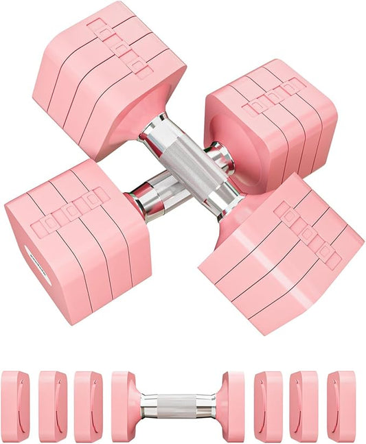 15LB 20LB 40LB 50LB Adjustable Dumbbell Set Free Weights Dumbbells Set for Women Men Hand Weights Sets Adjust Dumbbell Weight Sets for Home Gym Exercise Workout Strength Training Equipments