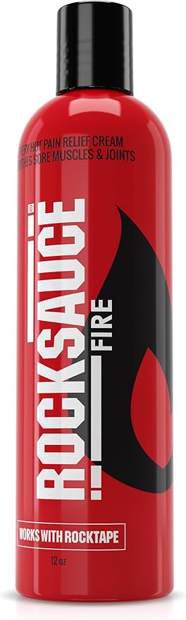 RockTape RockSauce Fire Hot Muscle Relief Cream with Capsaicin, 12 Ounce Bottle