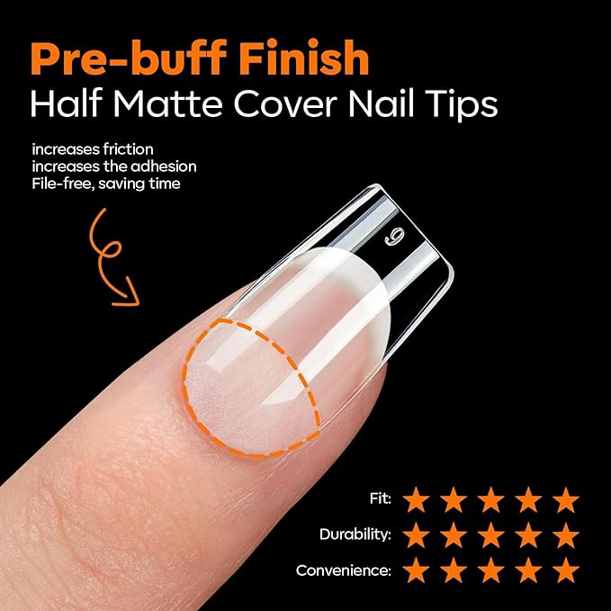 modelones Short Square Nail Tips, Pre-shaped Soft Gel Tips Fake Nails False Acrylic Clear Full Cover Press on Extension Gel Kit Manicure DIY at Home 216PCS 12Sizes