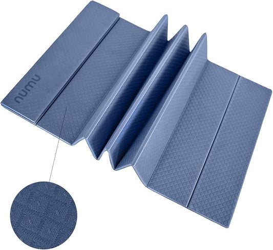 Numu Foldable Yoga Mat with Yoga Carrying Strap - Nonslip, Lightweight, and Portable 1/4” Inch Thick Workout Exercise Mat - Perfect for Easy Storage and Travel