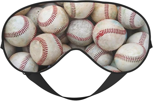 Nostalgic Baseballs Sleep Mask for Women & Men - Comfortable Eye Mask with Adjustable Strap - Soft Eye Cover Blindfold for Travel, Yoga, Nap, Shift Work
