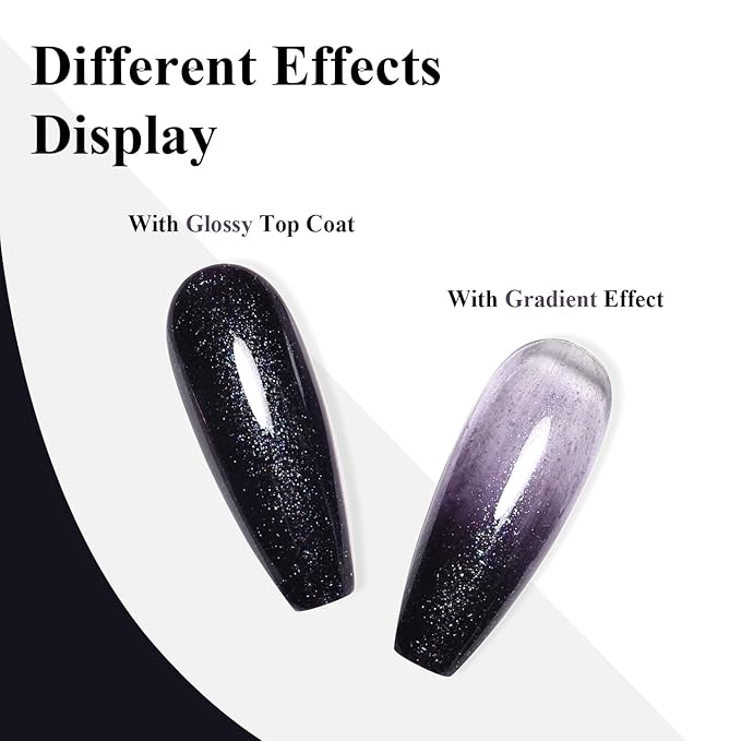 Imtiti 10ml Black Blue Glitter Gel Nail Polish Long Lasting Soak Off UV Led Fall and Winter Gel Polish Salon DIY at Home Gift for Women 1Pcs