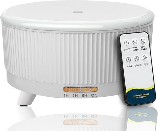 Diffusers for Essential Oils Large Room, 500ml Aromatherapy Diffuser Cool Mist Humidifier with Remote Control,7 Colors Lights & 3 Mist Mode Waterless Auto Off for Women Office Home W