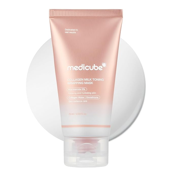 medicube Collagen Glazed Milky Glow Daytime Wrapping Mask | Quick & Easy-to-Peel Mask for Radiance, Hydration & Smooth Texture | Glutathione, Niacinamide, 130Da Collagen for Plumped, Glass Glow Skin