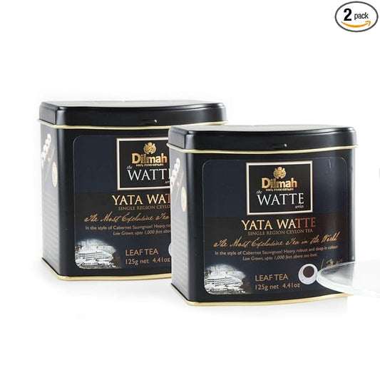 Dilmah Yata Watte Ceylon Black Tea Tin Caddy - 250g Loose Leaf | Single Region Pure Ceylon Tea | Packed at Source | 2 Tins, Each 125g