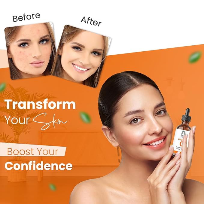 Vitamin C Serum for Face with Hyaluronic Acid & Vit E - Brightening Vitamin C Face Serum for Dark Spots & Anti Aging Facial Care - Natural Facial Serums for All Skin Types - 1 fl. oz