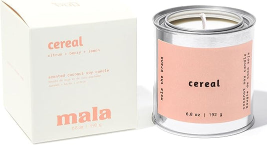 MALA Cereal Scented Soy Candle for Home – Vegan Coconut Wax – 45-Hour Clean Burn – Organic Non Toxic Candles – Gift for Women – Self Care & Room Decor – 6.8 oz (Classic Size)
