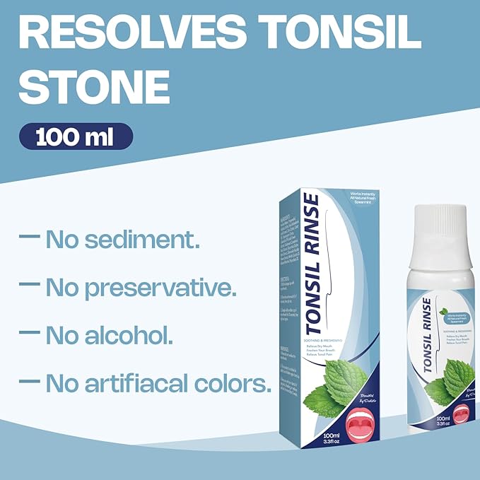 Tonsil Stone Mouthwash - Nature’s Tonsil Stone Mouthwash or Oral Rinse - Helps Soothe Tonsils, Remove Bad Breath and Relieve Dry Mouth, 100 ML