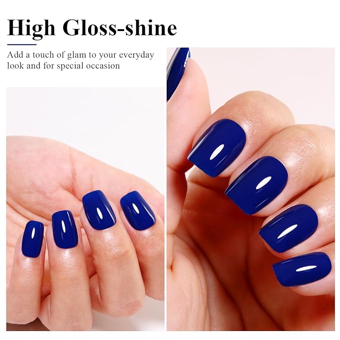 Imtiti 10ML Deep BlueGel Nail Polish Soak Off LED U V Dark Blue Nail Gel Polish DIY Nail Art Starter Manicure Salon Gel Nail Kit for Women Girls 1PCS